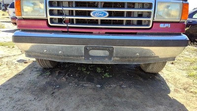 1987-91 Ford F150 Chrome Front Bumper Assembly With Mount Brackets Impact Strip