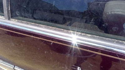 93 Cadillac Fleetwood Passenger Right Rear Moulding Door Back Trim Upper Chrome