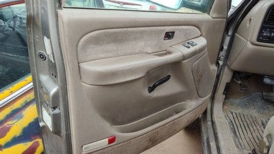 01-02 Silverado 2500 Driver Front Door Trim Panel With Master Switch Tan 52D