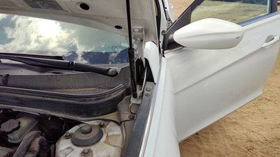 11-15 Hyundai Sonata Driver Left Hood Hinge Assembly Shimmering White Mica Wj