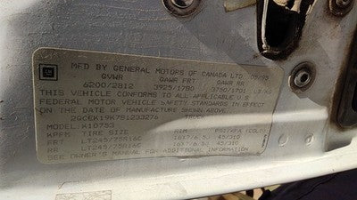94-95 Silverado 1500 Electronic Control Module Computer Ecm Ecu 5.7L At 4X4