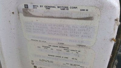 80-90 Chevy Caprice Passenger Right Rear Power Window Regulator With Motor Back