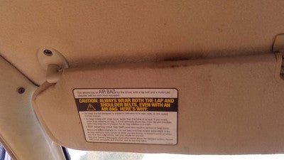 1993 Saturn Sw2 Driver Left Sun Visor Oem Tan