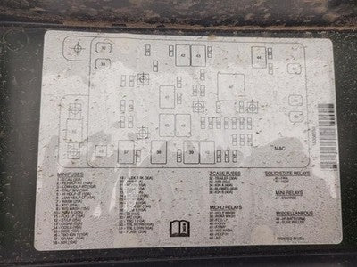 2002-2003 Gmc Envoy Fuse Box Cover Top Plastic Oem Engine 15196430