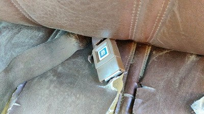 1976 Silverado C10 Driver Left Front Seat Belt Buckle Receiver Oem Brown