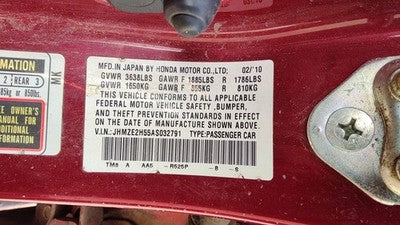 2010-2011 Honda Insight Driver Left Front Lower Control Arm Oem A Arm
