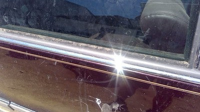93 Cadillac Fleetwood Passenger Right Rear Moulding Door Back Trim Upper Chrome