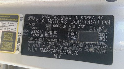 2014 Kia Sportage Complete Wiring Harness Behind Dash Oem 2.4L