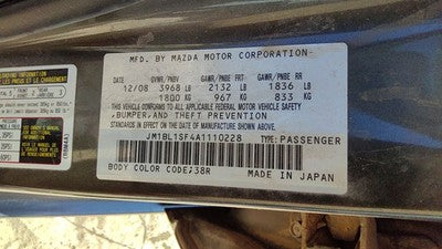 2010 Mazda 3 Complete Heater Box Housing Behind Dash Oem