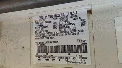 Ford F150 Dash Wiring Harness Oem 4.9L At 4X2