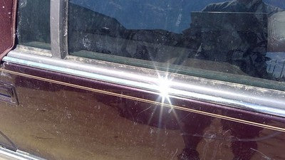 93 Cadillac Fleetwood Passenger Right Rear Moulding Door Back Trim Upper Chrome
