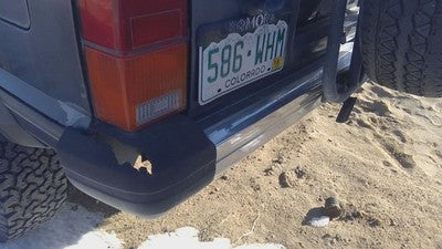 1984-1996 Jeep Cherokee Chrome Rear Bumper Assembly With Brackets Oem 52000644