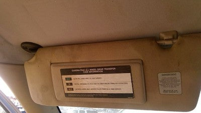 1994 Jeep Grand Cherokee Driver Left Sun Visor Oem Brown