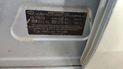 2006-2008 Hyundai Sonata Passenger Right Power Window Regulator Oem 824813k001
