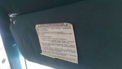 1986 Chevy Caprice Driver Left Sun Visor Oem Blue
