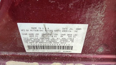 2004-2012 Mitsubishi Galant Windshield Wiper Transmission Linkage Oem 8251a041