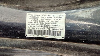 2002-2005 Honda Civic Hatchback Si Rear Wiper Motor Oem Back Glass 6967871