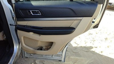 16 Explorer Passenger Right Rear Inside Door Trim Panel With Switches Back Camel