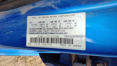 2004-2009 Mazda 3 Driver Left Rear Power Window Regulator With Motor Oem Back