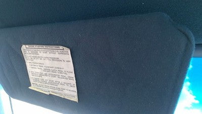 1986 Chevy Caprice Driver Left Sun Visor Oem Blue