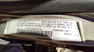 2000-2004 Audi A6 Driver Left Rear Back Axle Shaft Oem 4B0501203C