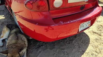 2003-2005 Chevy Cavalier Rear Bumper Cover Assembly Oem Back Red 74U 12335580