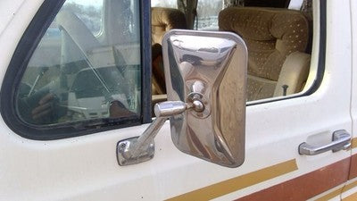 1979 Ford Van E250 Driver Left Side Mirror Door Mounted Oem Chrome