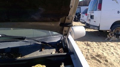 1993-1998 Jeep Grand Cherokee Driver Left Hood Hinge Assembly Oem Silver