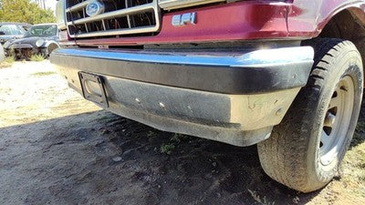 1987-91 Ford F150 Chrome Front Bumper Assembly With Mount Brackets Impact Strip