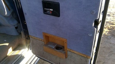1989 Chevy G20 Van Passenger Right Rear Inside Door Trim Panel Only Back Blue