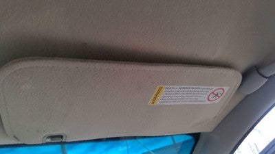 1998 Saturn Sw2 Passenger Right Sun Visor Oem Gray