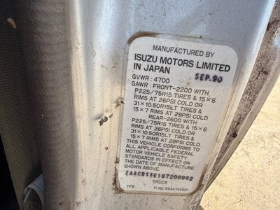 1988-1995 Isuzu Pup Front Crossmember Oem 4X4 8944859190