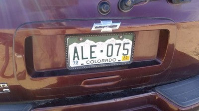 02-09 Trail Blazer License Plate Trim Surround Panel Tail Trunk Finish Red 49U