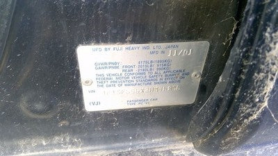 98-02 Forester Passenger Right Rear Power Window Regulator With Motor Back