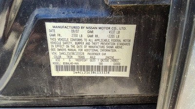 2007-2009 Nissan Altima Driver Left Front Brake Caliper With Mount Bracket Oem
