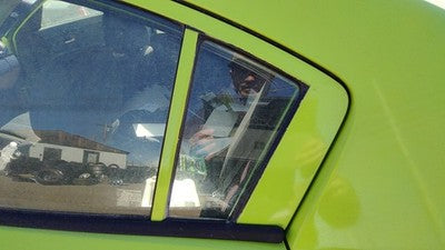04-09 Mazda 3 Driver Left Rear Vent Window Back Door Glass With Frame Oem