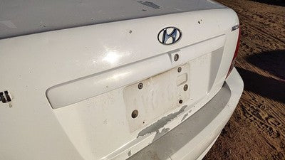 03 Hyundai Elantra License Plate Trim Surround Panel Oem Tail Trunk Finish White