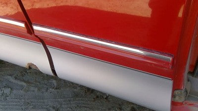 97 98 Ford F150 Passenger Right Rear Moulding From Door Oem Back Trim Strip Red