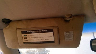 1994 Jeep Grand Cherokee Driver Left Sun Visor Oem Brown