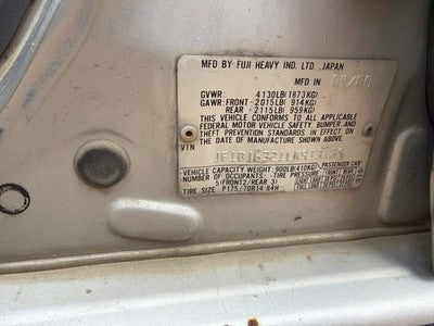 90-94 Legacy Passenger Right Rear Power Window Regulator With Motor Oem Back