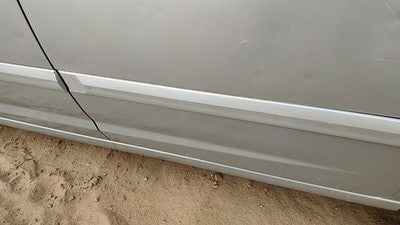 01-03 Hyundai Elantra Driver Left Rear Moulding From Door Back Trim Strip Silver