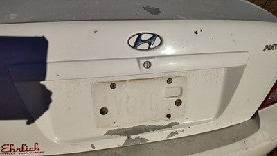 03 Hyundai Elantra License Plate Trim Surround Panel Oem Tail Trunk Finish White