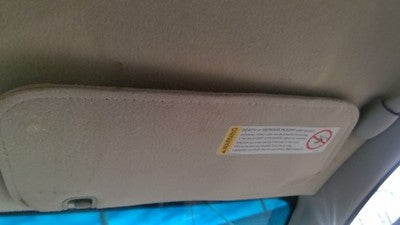 1998 Saturn Sw2 Passenger Right Sun Visor Oem Gray