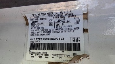 1981-1996 Ford F150 Driver Left Power Window Regulator With Motor Oem