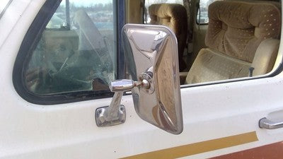1979 Ford Van E250 Driver Left Side Mirror Door Mounted Oem Chrome