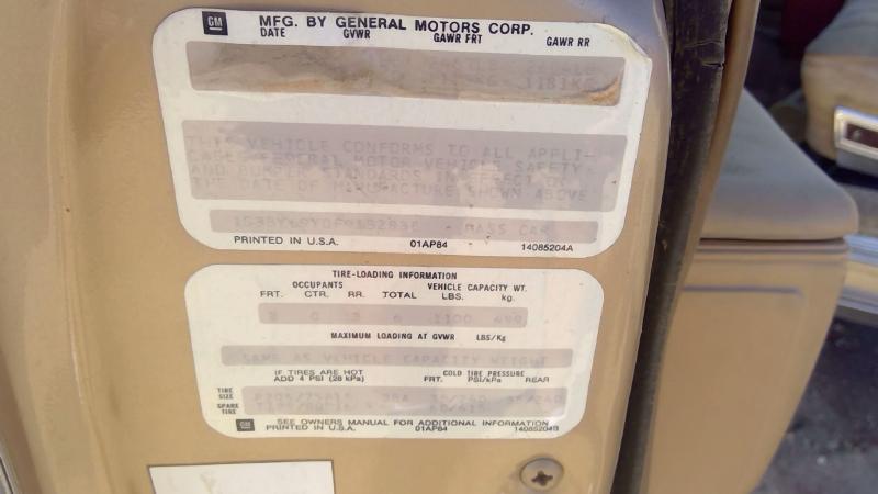 1985 Oldsmobile Eighty-eight (80 & Up) Vehicle Unit Complt.
