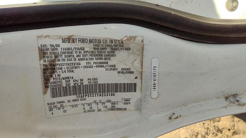 2000 Ford Taurus(see Also Taurus X) Vehicle Unit Complt.